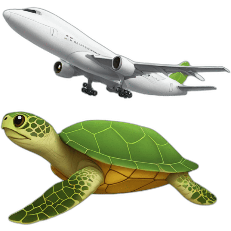 une tortue sur un avion  emoji