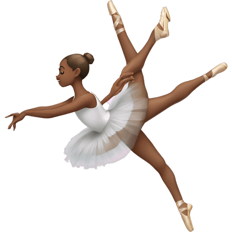 ballerina with cell phone in hand and climbing on pointe emoji