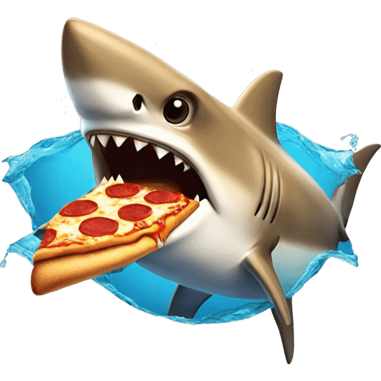 Shark eating pizza emoji