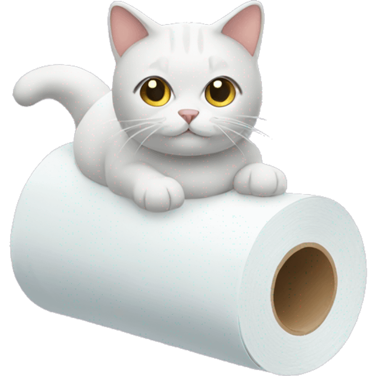 Cat with toilet paper emoji