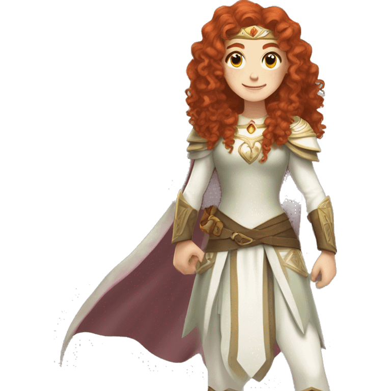 a white girl with long red curly hair and freckles, cosplaying Princess Zelda posing and smiling emoji