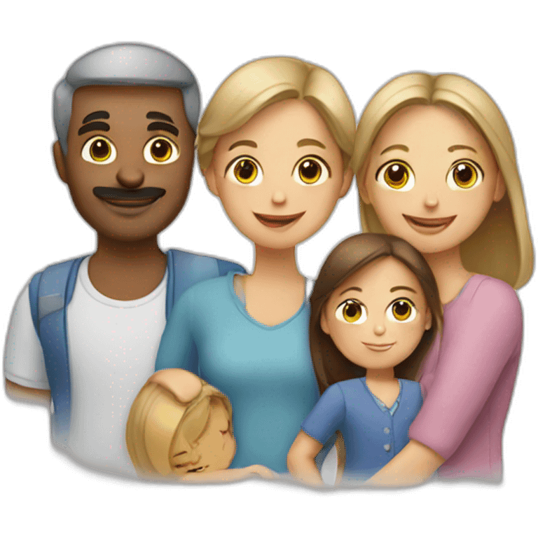 A family with two girls from France emoji