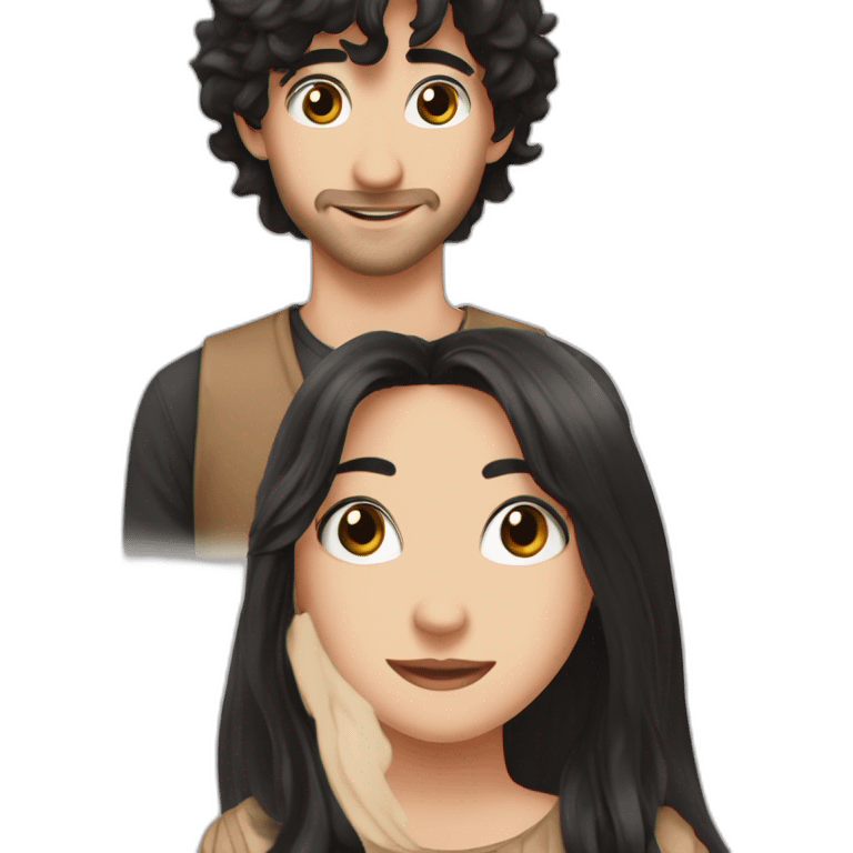 A person in his twenties, with beautiful black hair and brown eyes, a beautiful dress with ISLEMRT written on it, and the person is also happy.  emoji