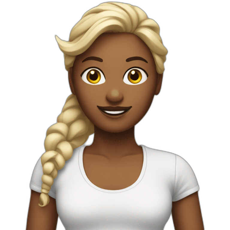 animatrice de zumba à la peau blanche emoji