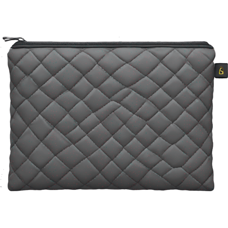 quilted rectangular pouch with zipper emoji