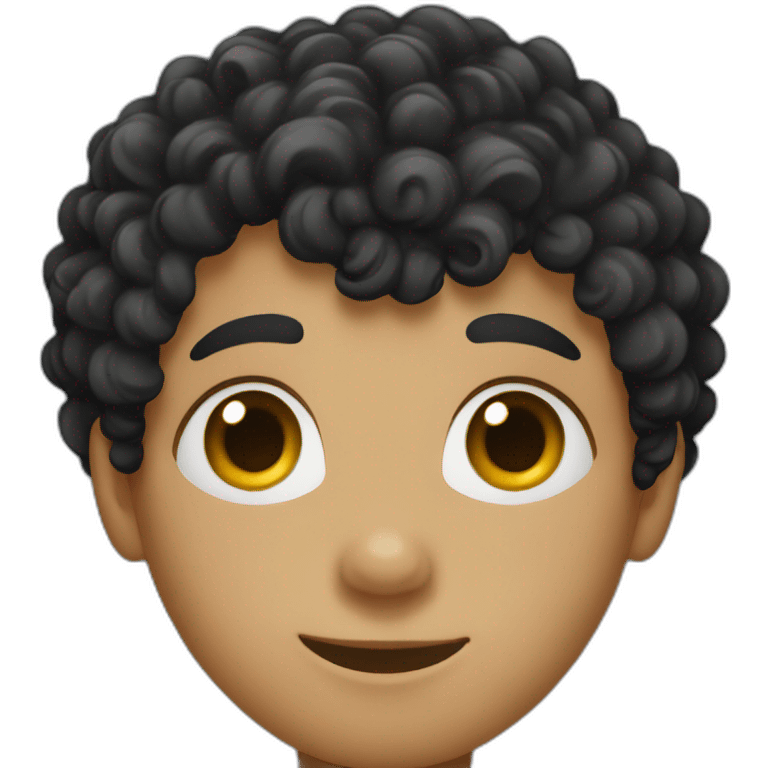 boy, black curly hair emoji