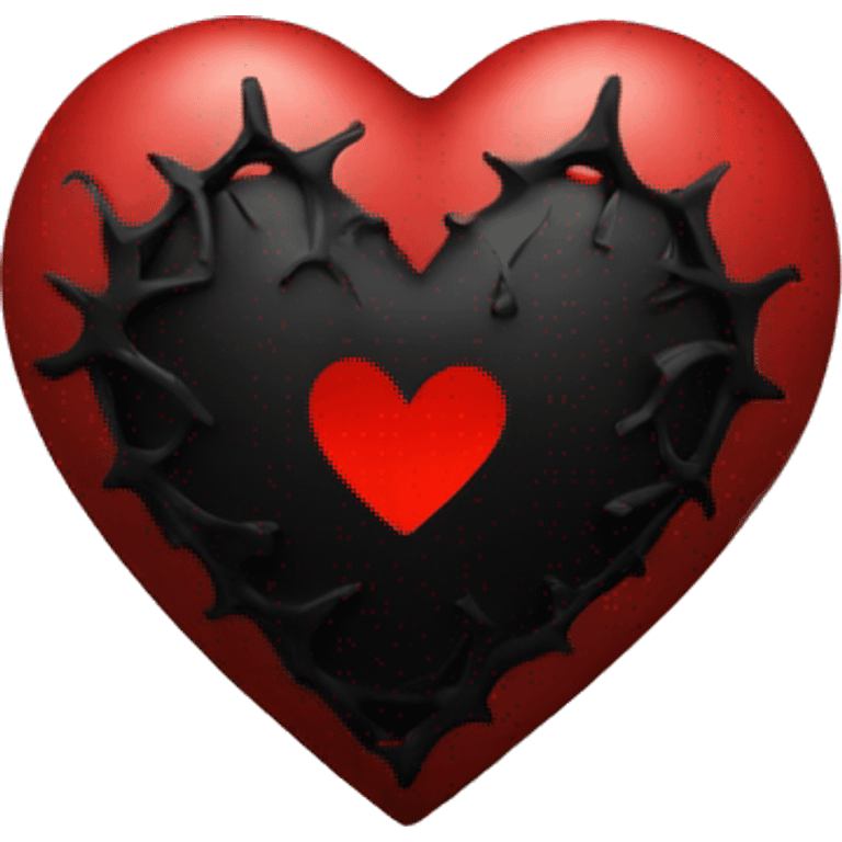 Red and black gothic heart large emoji