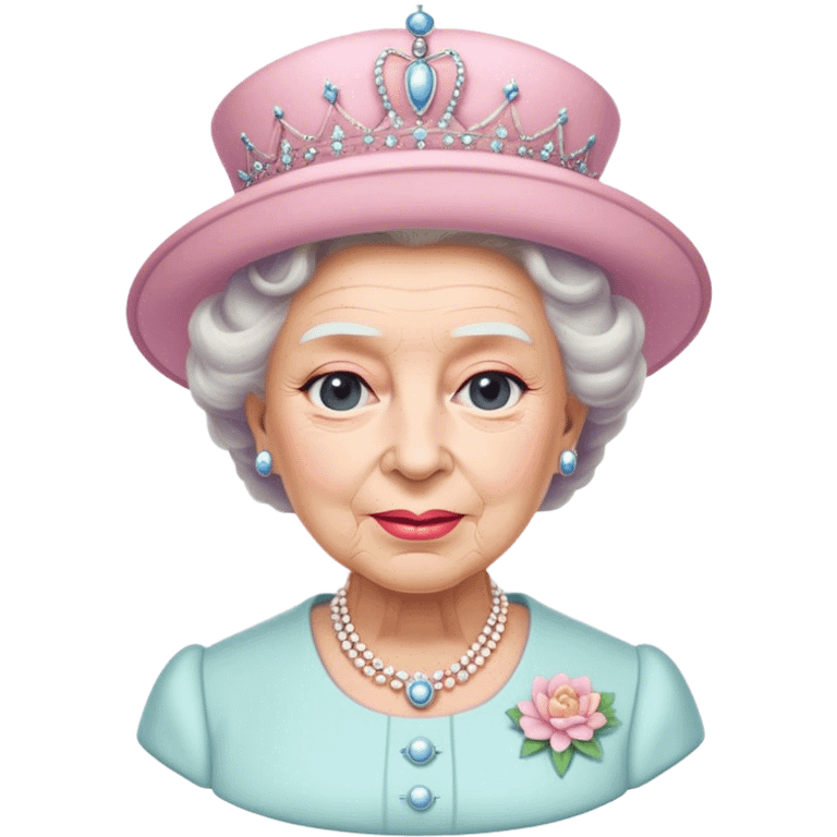 
Queen Elizabeth in pastel clothes emoji