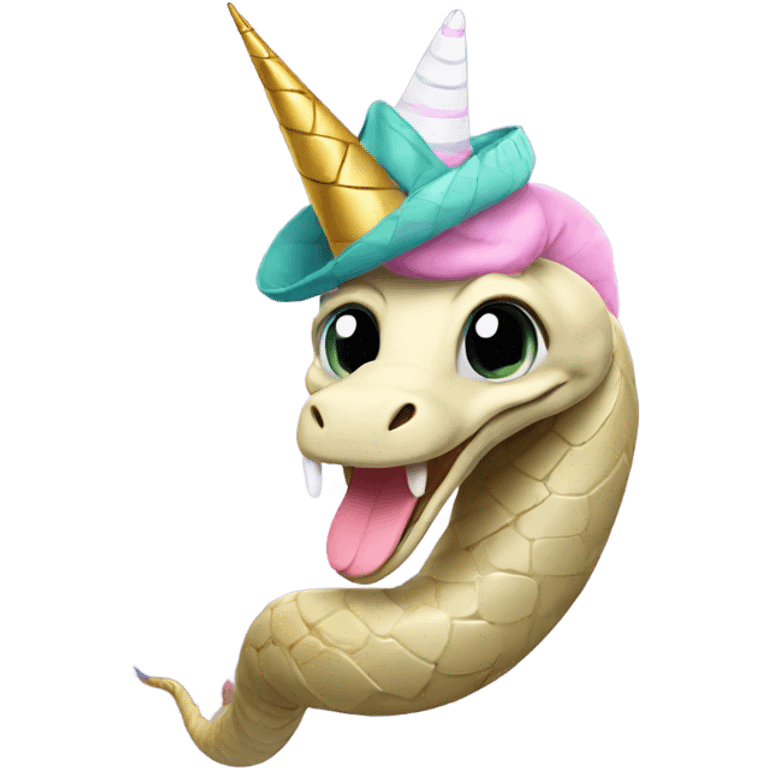 Snake with a unicorn hat emoji