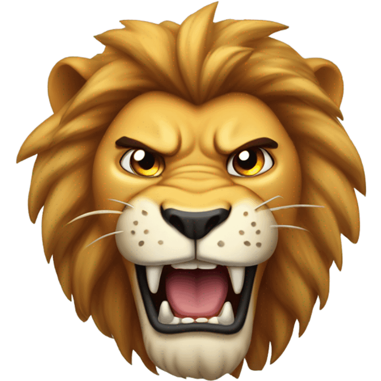 Aggressive lion emoji