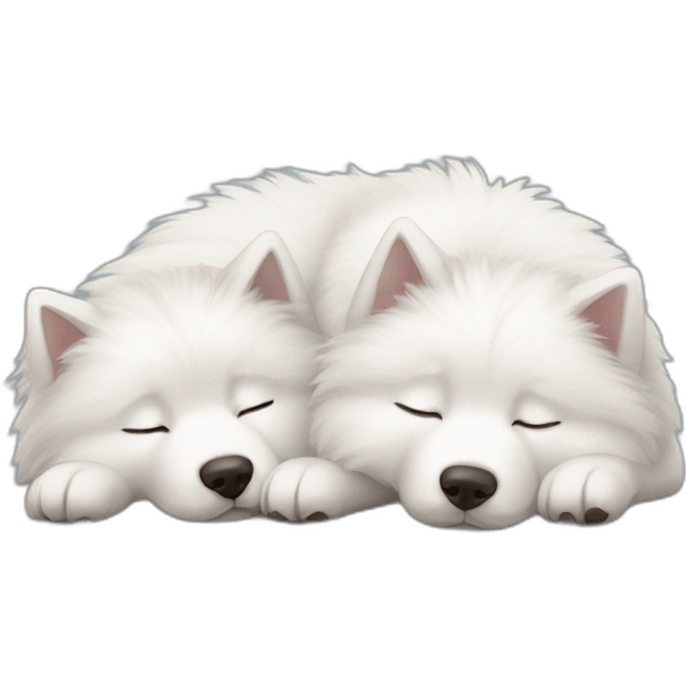 two-samoyeds-asleep emoji