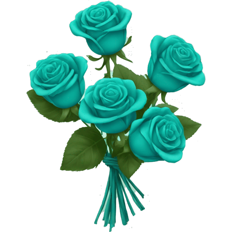 Teal Bouquet Of Roses emoji