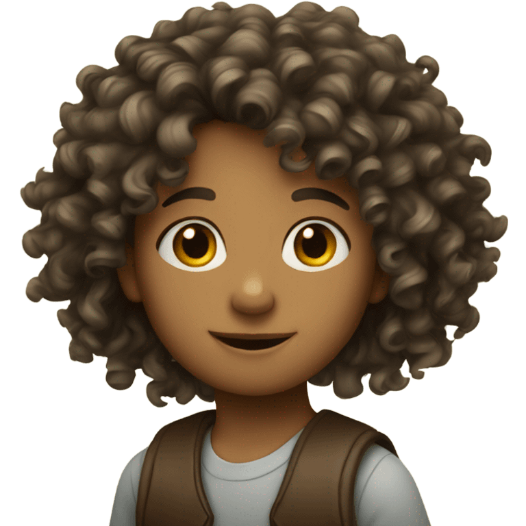 long curly haired child emoji