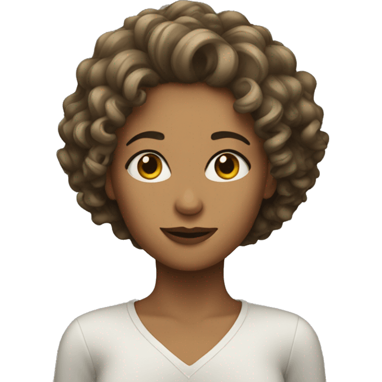 a woman wit curly hair  emoji