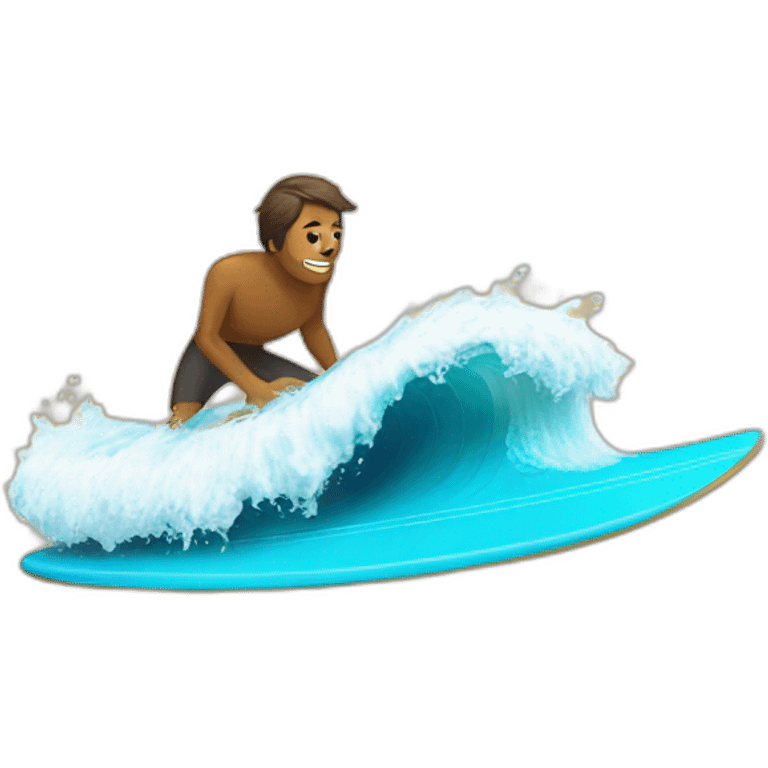 Chat sur une planche de surf emoji