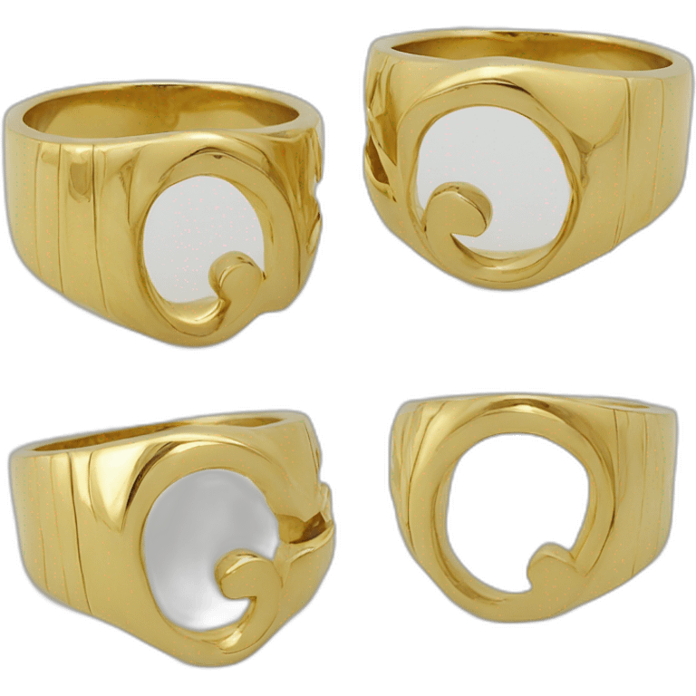 anillo cubano en forma de número 55 Oro18k italiano emoji