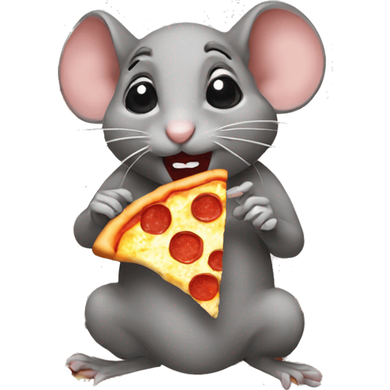 mouse eating pizza emoji