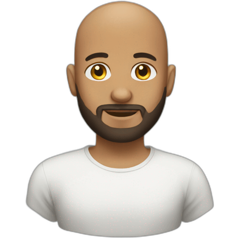 Bald bearded young man emoji