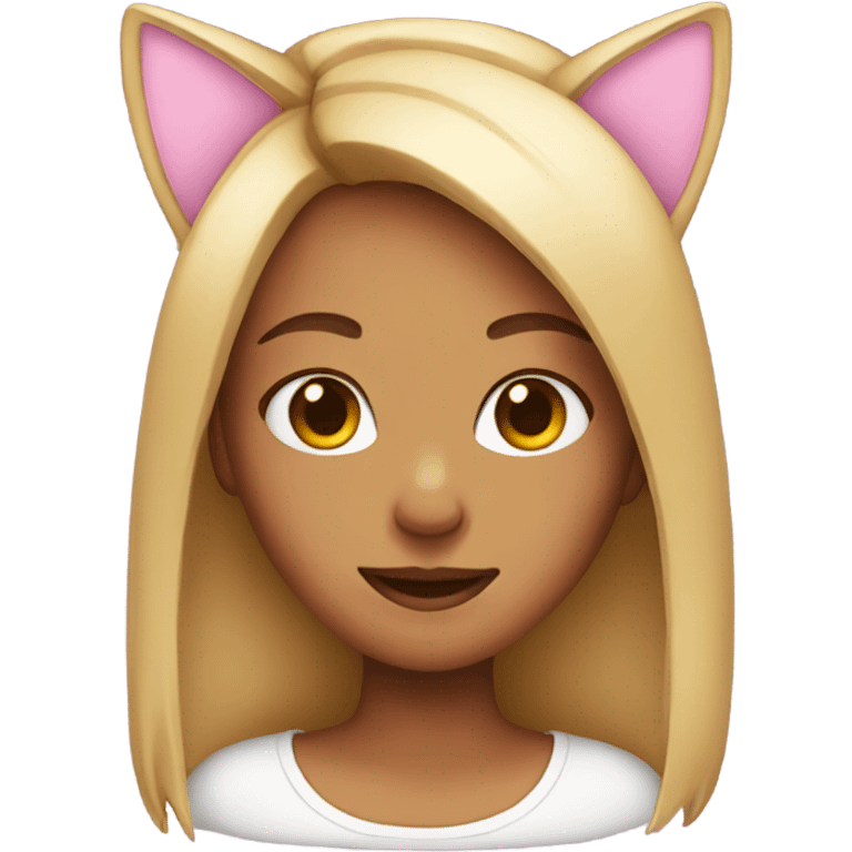 girl wearing cat ears emoji