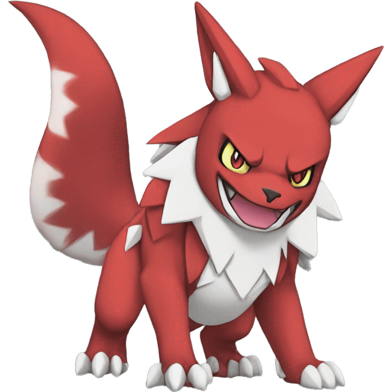 Full body cute cool Guilmon-Zoroark-Zangoose emoji