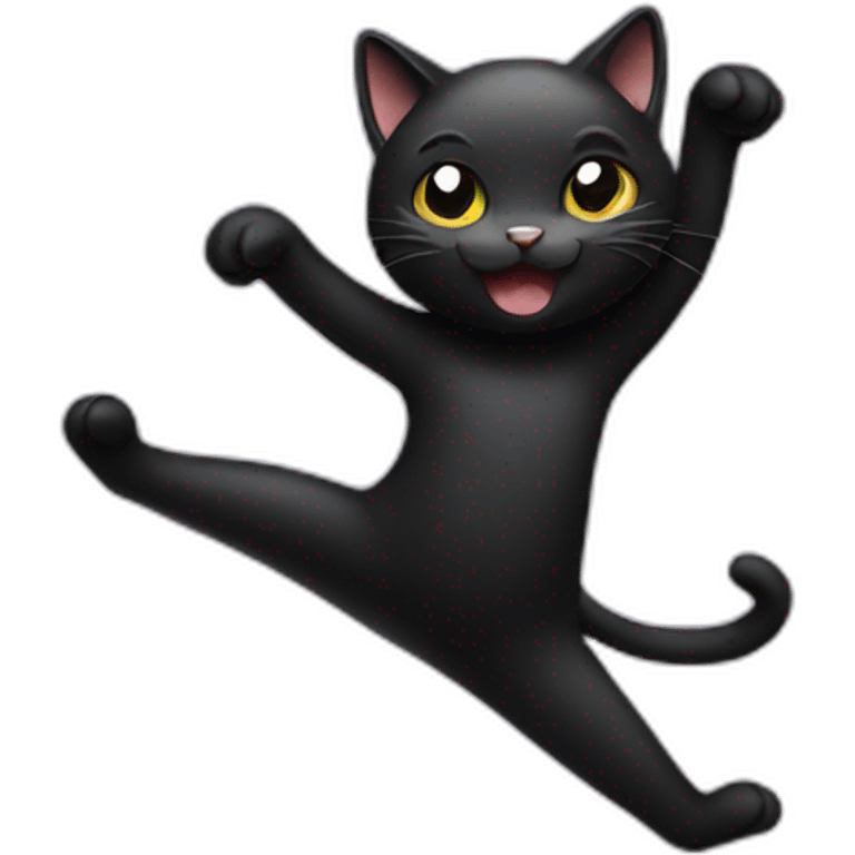 Black cat dancing emoji