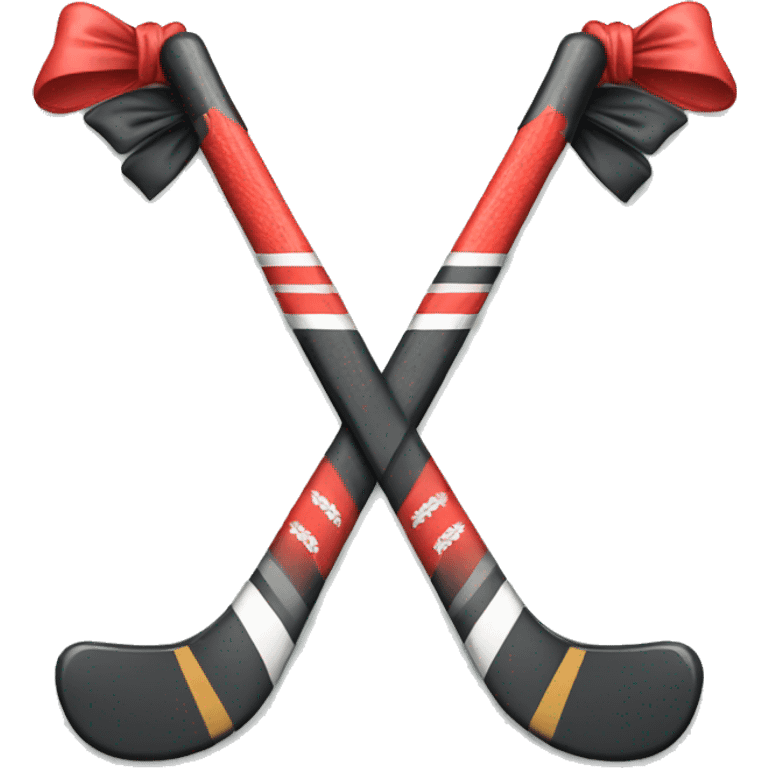 Hockey sticks with bows emoji