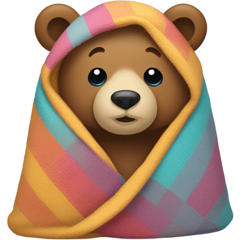 bear cozy in blanket emoji