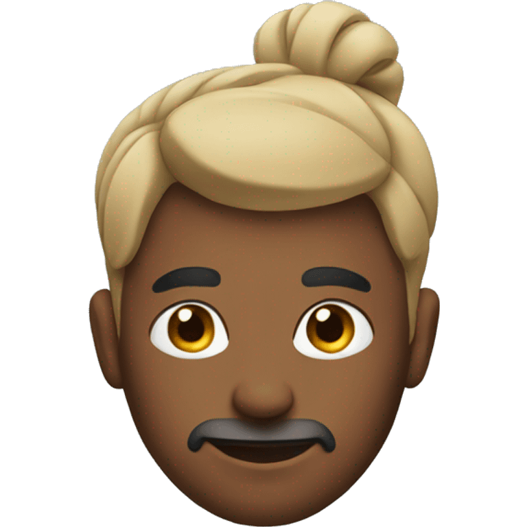 Man with a bun emoji