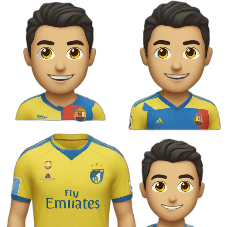 Cristiano Ronaldo with alnasser yellow and blue shirt emoji