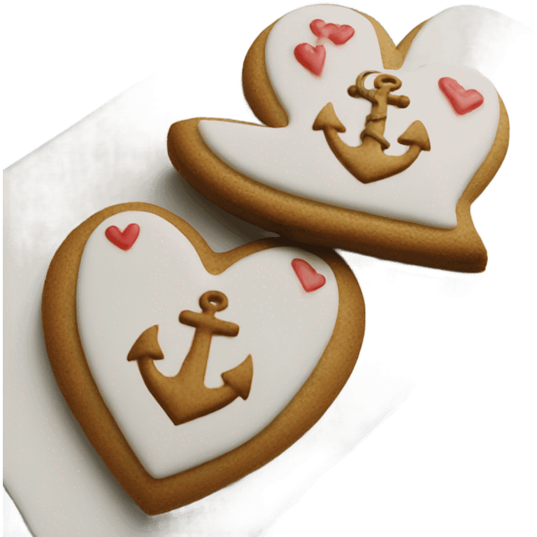 cookie heart with anchor emoji