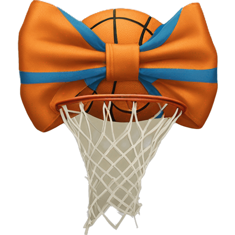 bow with a basketball print emoji