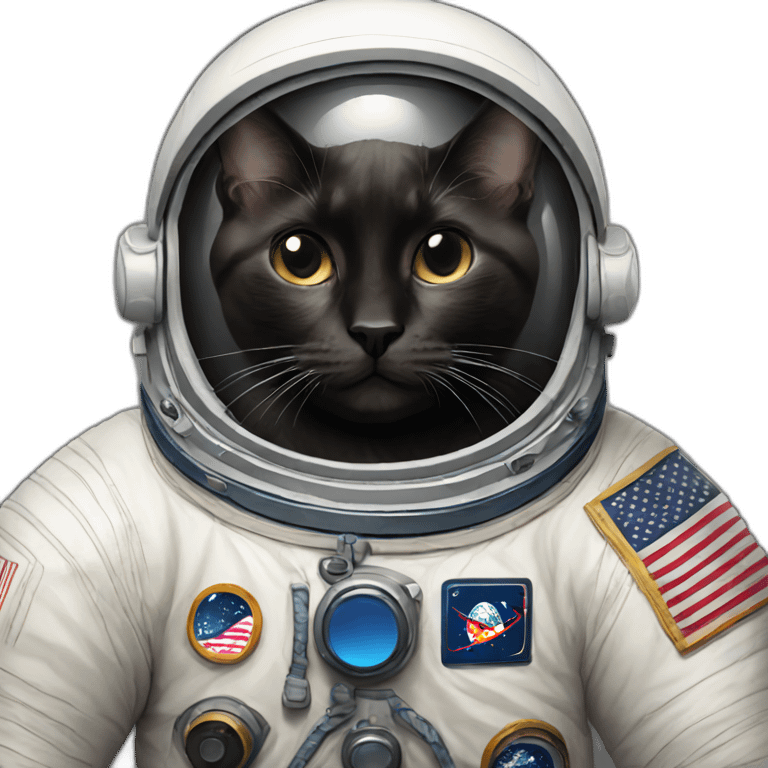 astronaut dark siamese cat emoji