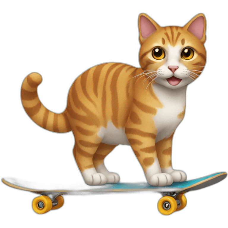 Cat with skateboard emoji