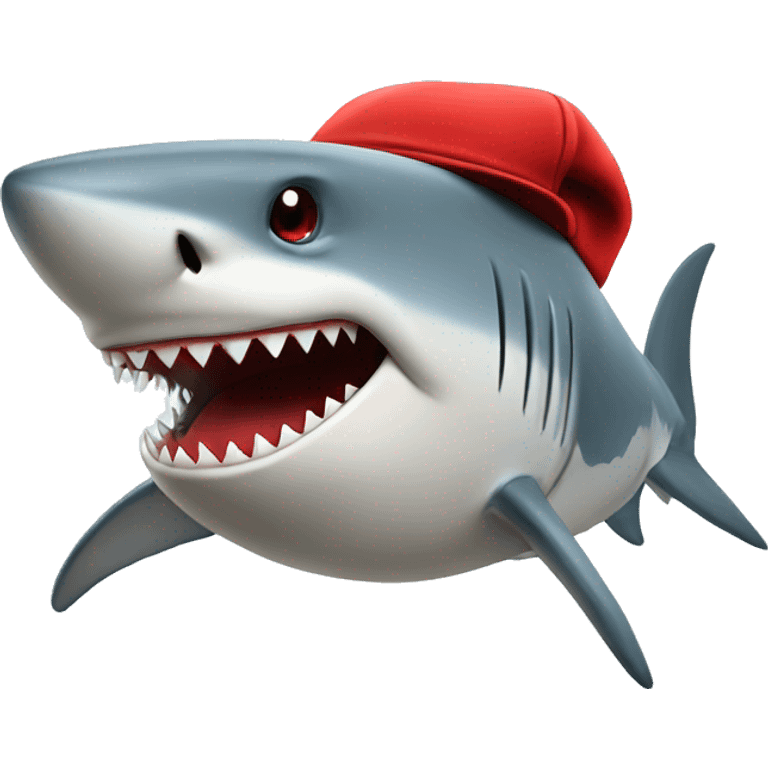 shark with red hat emoji