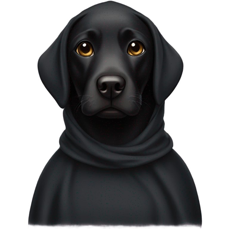 Black lab wearing a hijab emoji