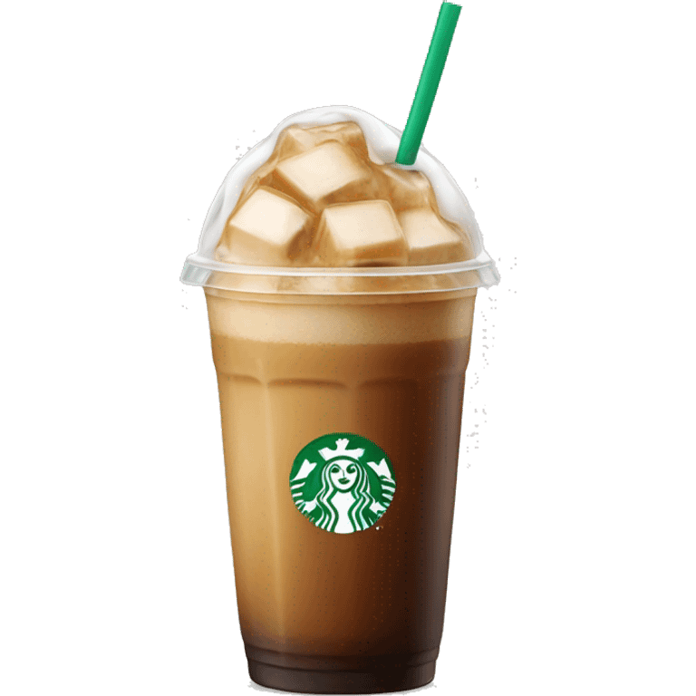 Starbuck ice coffee with ice cubes emoji