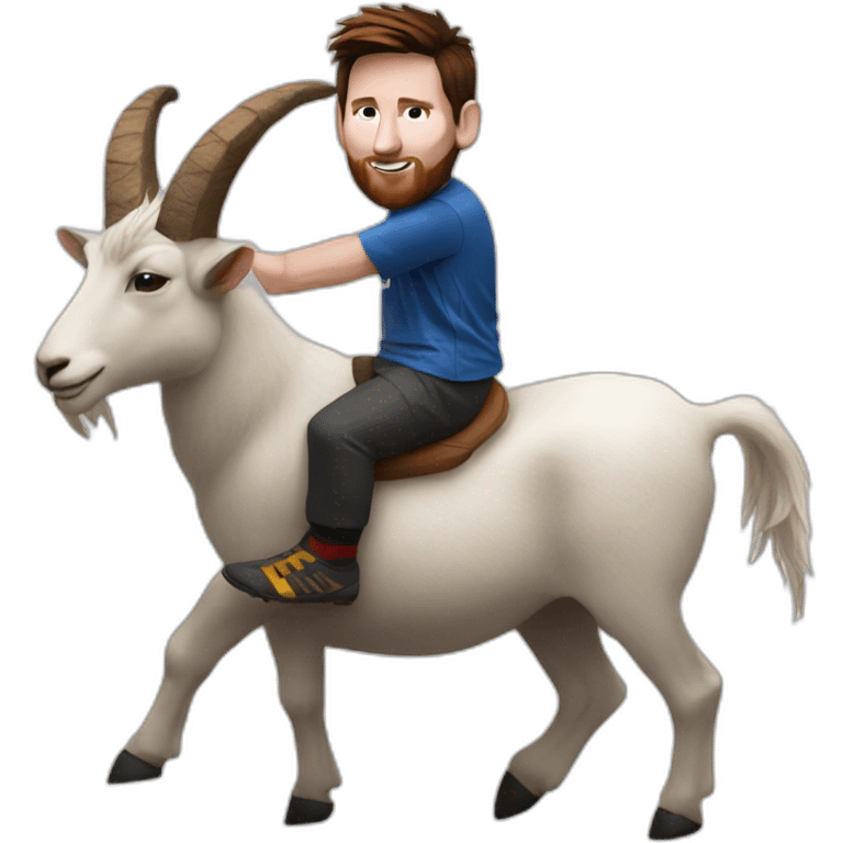 Messi riding a goat emoji