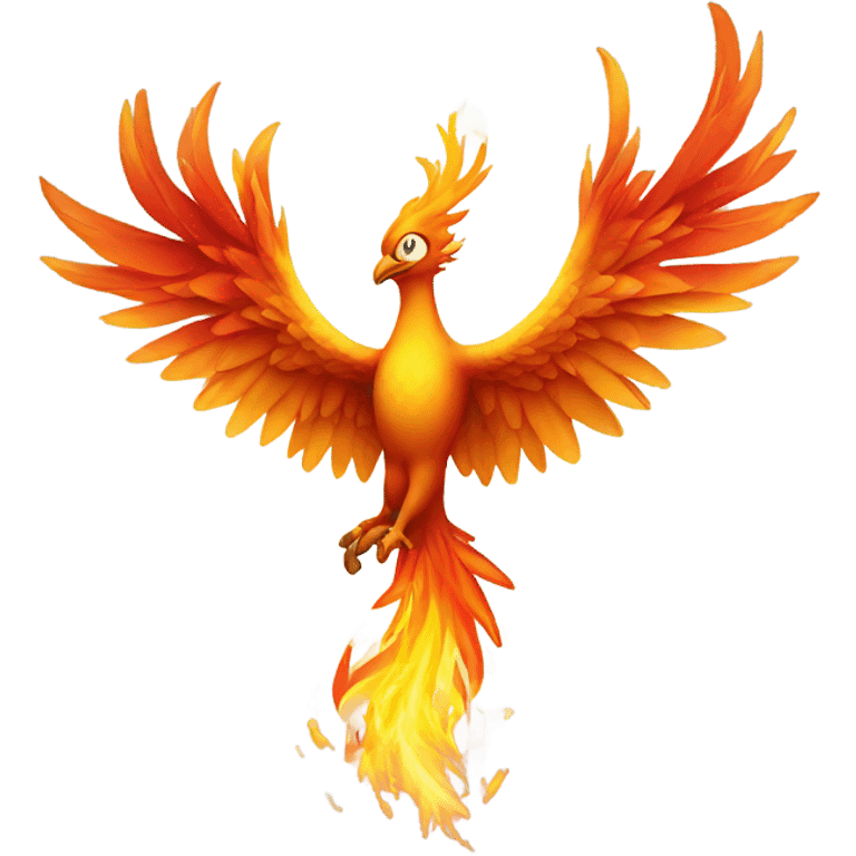 Phoenix on fire flying straight up emoji