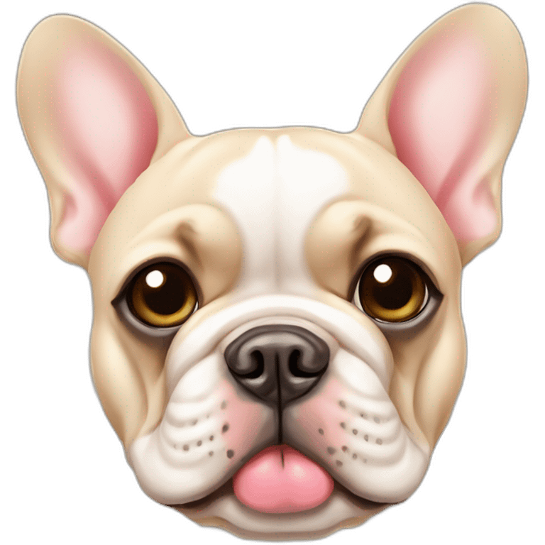 beige French bulldog with heart in eyes emoji