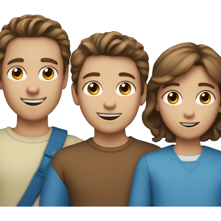 family of 4 brown hair two boys With blue eyes emoji