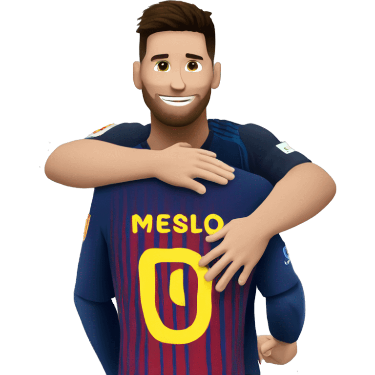 messi hugging ronaldo emoji