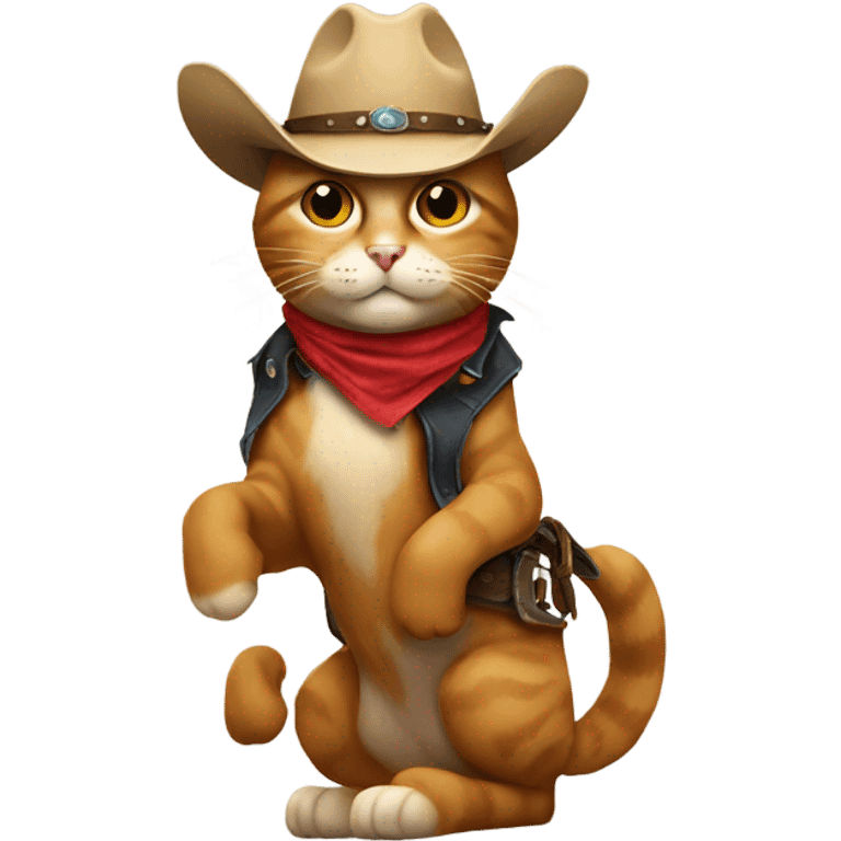 cowboy cat riding a horse  emoji