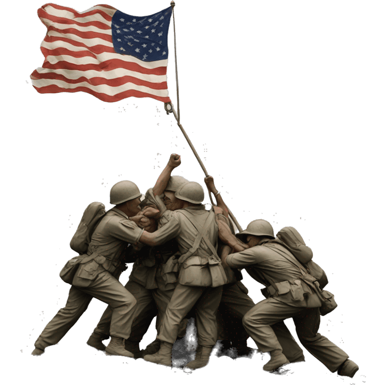 Raising the flag on Iwo Jima emoji