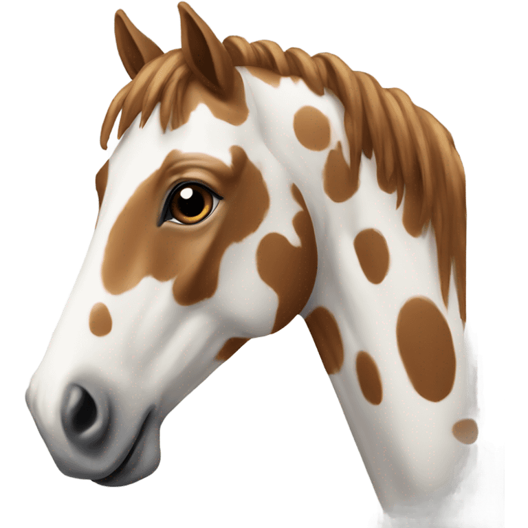 Horse with brown and white spots emoji