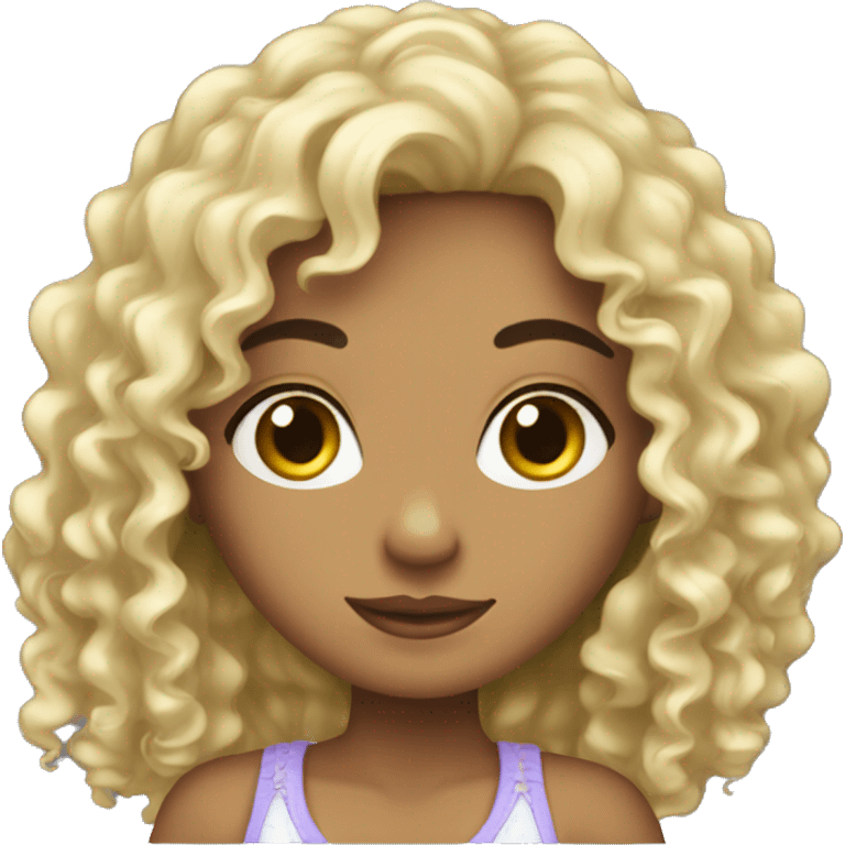 latin girl long black curly hair emoji