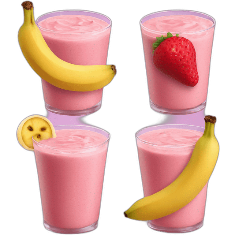 strawberry banana raspberry smoothie emoji