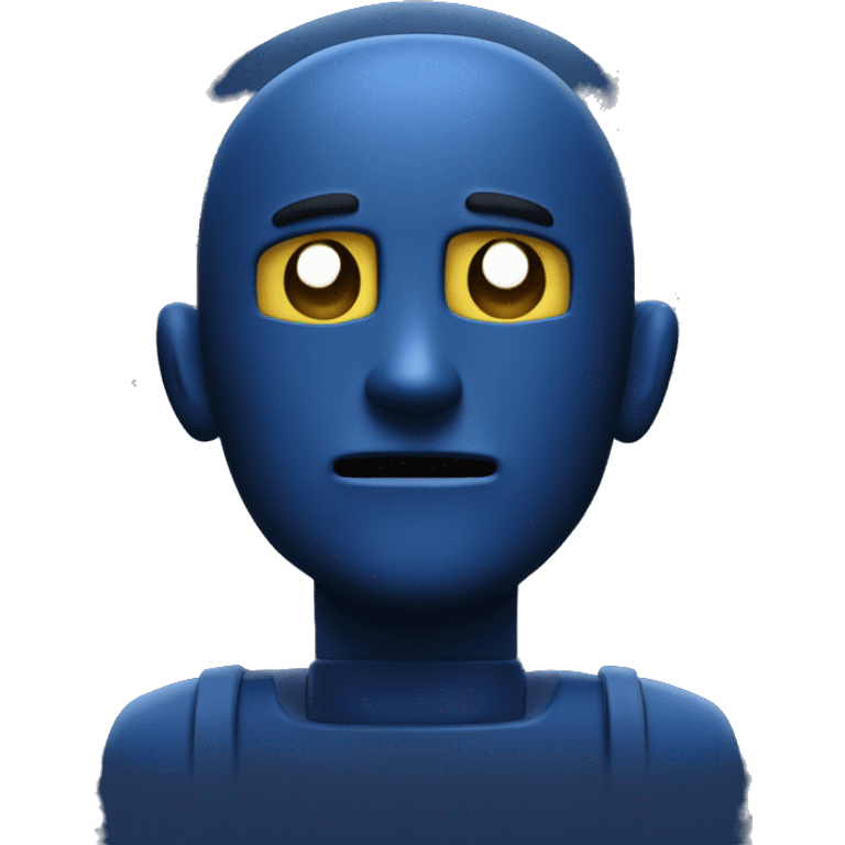 add 'TM' text in dark blue color to the background of the bot emoji emoji