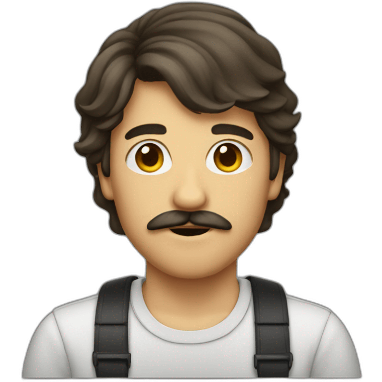 Young man with moustaches emoji