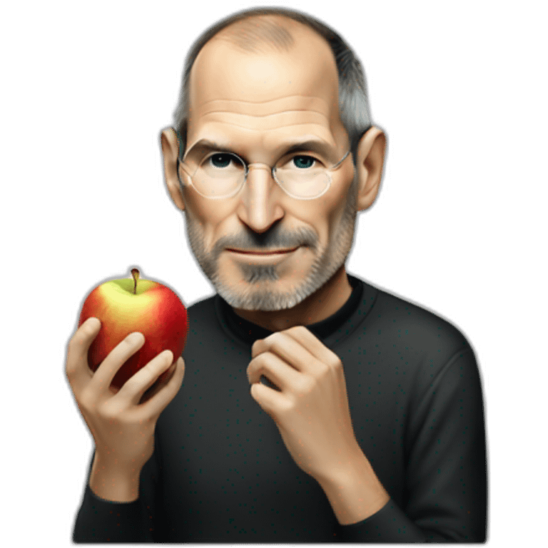 Steve jobs eating an apple emoji