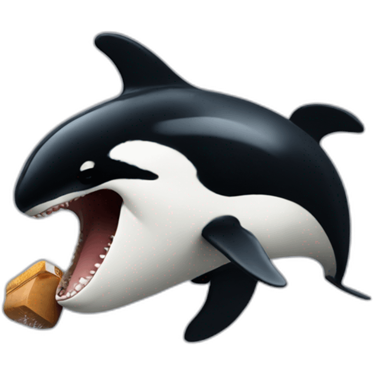 orca with a cigarre in hit mouth emoji